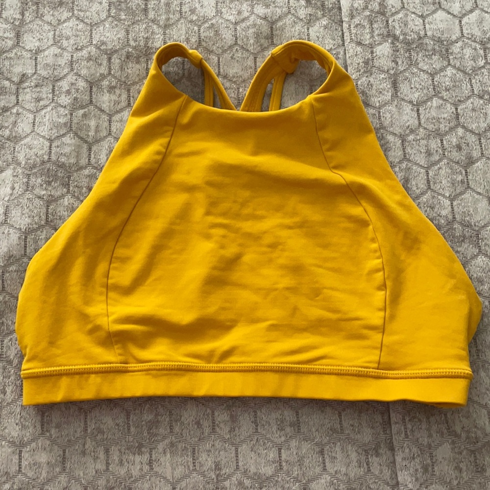 Gently worn yellow sports bra